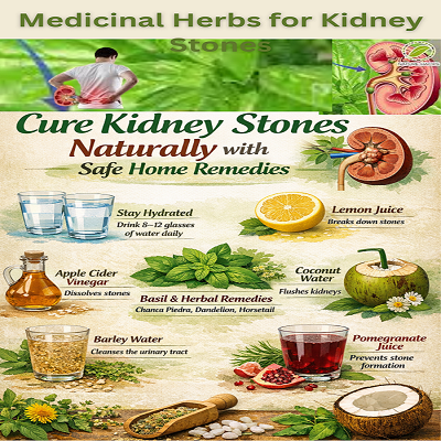 Medicinal Herbs for Kidney Stones: A Natural, Facile, and Safe Process