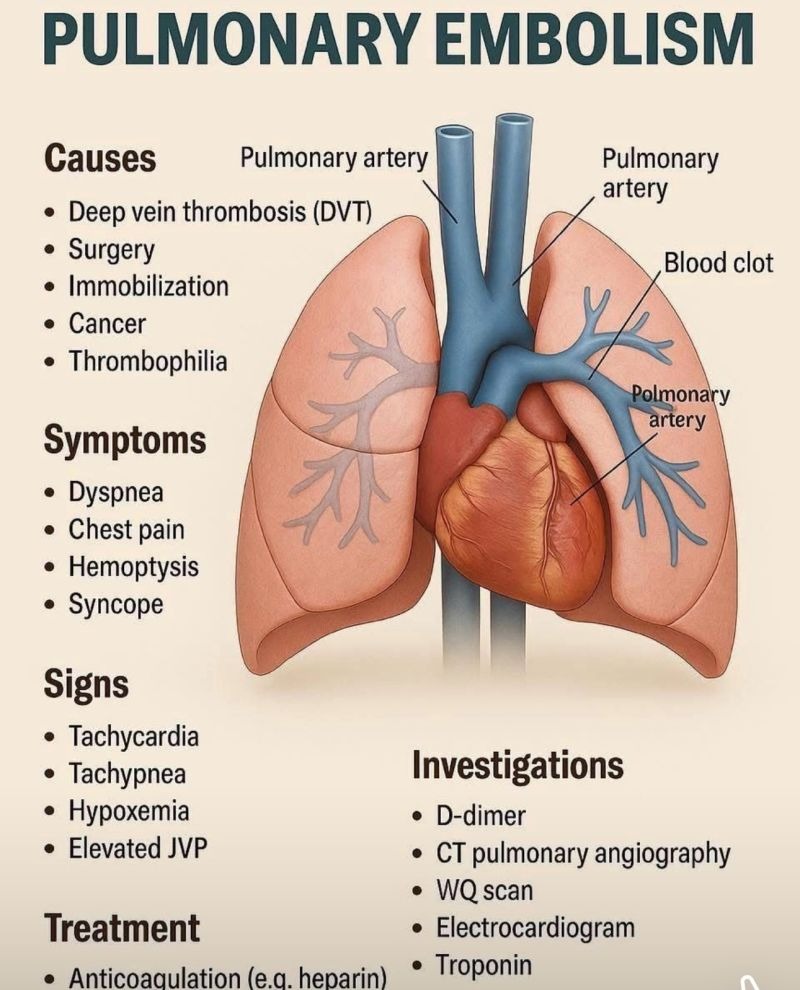 Causes of pulmonary embolism